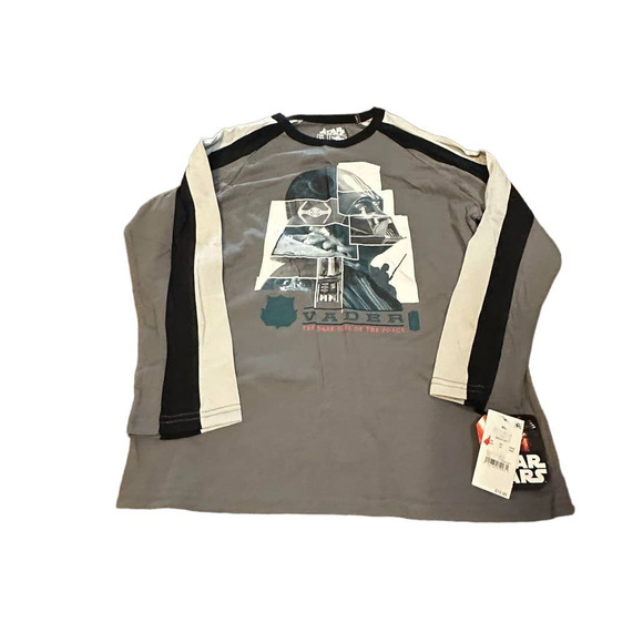 Boys - Star Wars Darth Vader Gray/Black Long Sleeve Tee Shirt XL NEW - Picture 1 of 1